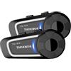 THOKWOK Interfono Moto Bluetooth, 2X TK-X4 Auricolare Casco Moto per 6 Motociclisti, Kit Mano Libera con Bluetooth 5.1/Stereo Hi-FI/Condivisione Musica, Comunicazione Sistema per motoslitta