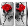 Mo-Somnus Cover per Samsung Galaxy A51 5G, Custodia in PU Pelle Magnetica Libro Flip Caso Antiurto Portafoglio [Supporto Stand] con Porta Carte e Cinturino da Polso Wallet Case (Rosa)