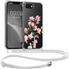 kwmobile Custodia Compatibile con Apple iPhone 17e / iPhone 16e Cover - Back Case in Silicone TPU - Protezione Smartphone con Cordino - rosa/bianco/trasparente