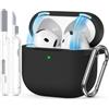 Joremx Custodia in Silicone Unica per AirPods 4 (Nero Magnetico) | Inclusi Set di Pulizia e Portachiavi, Coperchio Magnetico, Materiale morbido, Cover per AirPods 4 e AirPods 4 ANC (2024)