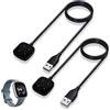 leruiyezs Caricatore per Fitbit Versa 4 Compatibile con Versa 3 Sense 2 Sense con Ricarica Magnetica Sicura e Cavo USB 1M, Caricabatterie Portatile per Casa Ufficio Viaggio, Nero 2 Pezzi