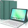 Occtingkind Cover con Tastiera Bluetooth per Samsung Galaxy Tab A11 8,7 (2025 SM-X133/SM-X135) e Tab A9 8,7 (2023 SM-X110/SM-X115), Italiano QWERTY, con Portapenna Inferiore, Verde Scuro