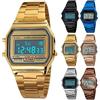 Yuehuamech Orologio da polso digitale al quarzo, da uomo, di lusso, business, cronografo elettronico impermeabile 30M, orologio digitale sportivo con cinturino in acciaio inox, retroilluminazione a