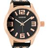 Oozoo C1109 - Orologio da uomo, cinturino in pelle colore nero