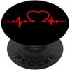 Heartbeat Heart Line Love Nurse Cardio P Battito cardiaco Linea Cuore Amore Infermiera Cardio Pulse PopSockets PopGrip Adesivo