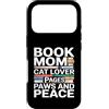 Book Lover Mom Cat Lover Reading Custodia per iPhone 17 Pro Libro Mamma Amante Gatto Pagine Paws And Peace Reading