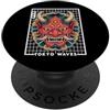 TOKYO WAVES Oni Mask Designs Hannya Oni Grid Devil Yokai - Maschera da tatuaggio giapponese con diavolo PopSockets PopGrip Adesivo