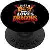 Dragon Enthusiast Designs for Boys Solo un ragazzo che ama i bambini amanti dei draghi PopSockets PopGrip Adesivo