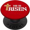 He is Risen Jesus Faith Christ God Matth Egli è Gesù risorto Fede Cristo Dio Matteo 28:6 PopSockets PopGrip Adesivo