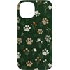 Wild Paws Botanica Studio Custodia per iPhone 14 Zampe Fiore di campo Verde scuro Modello botanico naturale