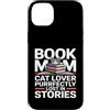 Mom Book Lover Library Custodia per iPhone 14 Plus Libro Mamma Purrfectly Perso In Storie Cat Reading