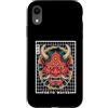 TOKYO WAVES Oni Mask Designs Custodia per iPhone XR Hannya Oni Grid Devil Yokai - Maschera da tatuaggio giapponese con diavolo
