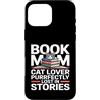 Mom Book Lover Library Custodia per iPhone 16 Pro Max Libro Mamma Purrfectly Perso In Storie Cat Reading