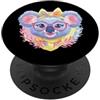 Kawaii Whimsical Pastel Safari Face Grap Carino Leone Ritratto Amante Animali Grafica Rosa Occhiali Flore PopSockets PopGrip Adesivo