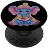 Kawaii Whimsical Pastel Barnyard Face Gr Carino Blue Pig Floreale Ritratto Fattoria Grafica Rosa Occhiali PopSockets PopGrip Adesivo