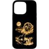 Funny Newfoundland Lover Gifts Accessori Custodia per iPhone 15 Pro Max Terranova ululando alla luna