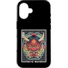Japanese Aesthetic by Tokyo Waves Custodia per iPhone 16 Hannya Oni Grid Devil Yokai - Maschera da tatuaggio giapponese con diavolo