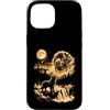 Funny Newfoundland Lover Gifts Accessori Custodia per iPhone 15 Terranova ululando alla luna