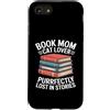 Mom Book Lover Library Custodia per iPhone SE (2020) / 7/8 Libro Mamma Purrfectly Perso In Storie Cat Reading