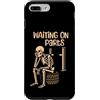 Car Mechanic Humor Custodia per iPhone 7 Plus/8 Plus In attesa di parti divertente scheletro meccanico tecnico