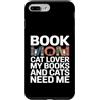 Reading Cat Lover Bookworm Mom Aesthetic Custodia per iPhone 7 Plus/8 Plus Book Mom Cat Lover I miei libri e gatti hanno bisogno di me