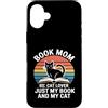 Reading Cat Lover Bookworm Mom Custodia per iPhone 16 Plus Prenota Mom Cat Lover Solo il mio libro e il mio gatto