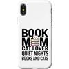 Quiet Nights Reading Cat Mom Books Custodia per iPhone X/XS Prenota Mamma Amante Gatto Quiet Nights Libri E Gatti