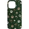 Wild Paws Botanica Studio Custodia per iPhone 14 Pro Max Zampe Fiore di campo Verde scuro Modello botanico naturale