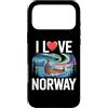 Norway Adventure Fjords Viking Voyage Custodia per iPhone 17 Pro Max Nave vichinga dell'aurora boreale I Love Norway