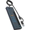 ICY Box, Hub USB C/A 9 in 1, 2 X USB-C & 4 X USB-A, 10 Gbit/s, 100 W PD, 20 W, porta di ricarica in alluminio, adattatore di alimentazione 12 V/4 A, IB-HUB1743-CPD