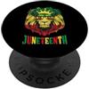 Lion Juneteenth 1865 black history Lion Lion Juneteenth Black King Melanin Padre Papà Uomini Figlio Ragazzi PopSockets PopGrip Adesivo