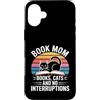 Book Loving Cat Mom Reading Aesthetic Custodia per iPhone 16 Plus Libro Mamma Libri Gatti E Nessuna Interruzione