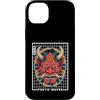 TOKYO WAVES Oni Mask Designs Custodia per iPhone 14 Plus Hannya Oni Grid Devil Yokai - Maschera da tatuaggio giapponese con diavolo