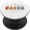 Faithful Inspirations Camminerò di FAITH Christian Bible Verse Design PopSockets PopGrip Adesivo