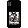 Bibliophile Cat Lover Book Mom Reading Custodia per iPhone X/XS Prenota Mamma Amante Gatto Quiet Nights Libri E Gatti
