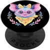 Girly Animal Lover Whimsical Portrait Gr Carino Pipistrello Pastello Fantasy Personaggio Animale Grafica Blu PopSockets PopGrip Adesivo
