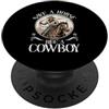 Southern Western Cowboy Boots Rodeo Grap Salva un giro a cavallo un rodeo cowboy Wild West Ranches di bestiame PopSockets PopGrip Adesivo