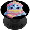 Kawaii Whimsical Pastel Safari Face Grap Blue Elephant Ritratto Animale Amante Grafica Occhiali Rosa PopSockets PopGrip Adesivo