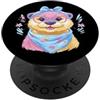 Kawaii Whimsical Pastel Marine Face Grap Carino Otter Ritratto Amante Animale Grafica Rosa Occhiali Blu PopSockets PopGrip Adesivo