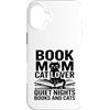 Quiet Nights Reading Cat Mom Books Custodia per iPhone 16 Plus Prenota Mamma Amante Gatto Quiet Nights Libri E Gatti