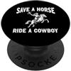 Southern Western Cowboy Boots Rodeo Grap Salva un giro a cavallo un rodeo cowboy Wild West Ranches di bestiame PopSockets PopGrip Adesivo