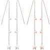 MICMIF Orecchini pendenti lunghi con stelle in Argento 925 Gioielli Orecchini da donna a catena lunga orecchini threader ipoallergenico gioielli per donna ragazza