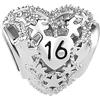 FGT 16 18 Cake Birthday Charm Compatible with Pandora Moments Bracelets Star Heart Bead Granddaughter Daughter Sister Girlfriend BFF