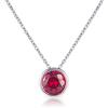 namana Collana Donna Argento con Ciondolo Rosso Rubino in Castone, Collana in Argento Sterling 925 con Zirconi Rossi, Collana Rossa per Donna e Ragazza, Idee Regalo Donna