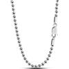 Dankadi Collana di perle rotonde sottili larghe 2,3 mm in 925 argento dorato, catena fine maglie palline da 18 a 34 collana elegante regalo gioielli compleanno per uomo donna, 22, Argento sterling