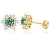 PAKORIO Orecchini a lobo PAKORIO 1 carato moissanite colorata per donne | Orecchini ipoallergenici placcati oro 14K in argento sterling | con confezione regalo(B-Verde acqua)