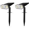 EFFILUMLUX Faretti Solari LED da Esterno con Sensore di Movimento, 4 Pezzi Luci Solari da Giardino 3000K/4500K/6500K, 3 Modalità, Memoria, IP67 Impermeabile per Cortile Vialetto Prato Garage (2 Pezzi)