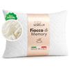 NORELUX Cuscino per Dormire Memory Foam in Fiocchi Riciclati, Sostegno Ergonomico e Traspirante, Rivestimento Trapuntato e Materiali Sostenibili, OEKO-TEX Standard 100, 71x41x15cm, Made in Italy
