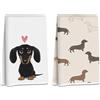 Onperpoe 2 asciugamani bassotto, in microfibra, assorbenti, pratici regali per la casa, 40 x 60 cm, con motivo a bassotto, regalo per gli amanti degli animali e famiglie
