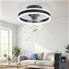 YuYe Ventilatore da soffitto con luce, 3 temperature di colore e 6 velocità, ventilatore da soffitto a LED con lampada, controllo tramite app/telecomando, silenzioso, dimmerabile (Nero, 40CM)